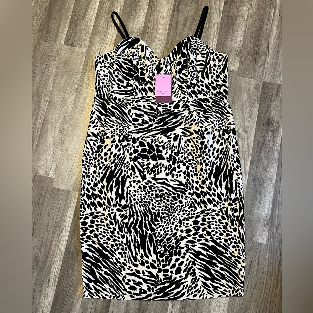 Sergio Hudson X Target Black & White Animal Print Dress size 1X NWT SOLD OUT